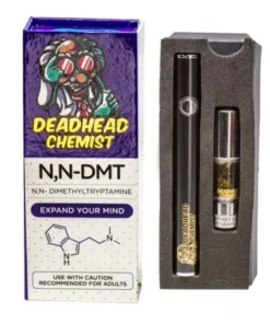 dmt vape cartridge psychedelic vaporizer pen cartridge dimethyltryptamine vape device abstract product style illustration