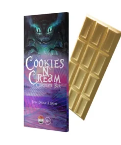 cookies and cream chocolate bar creamy white chocolate cookie pieces edible chocolate bar