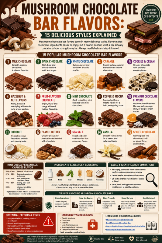 Mushroom Chocolate Bar Flavors: 15 Delicious Styles Explained