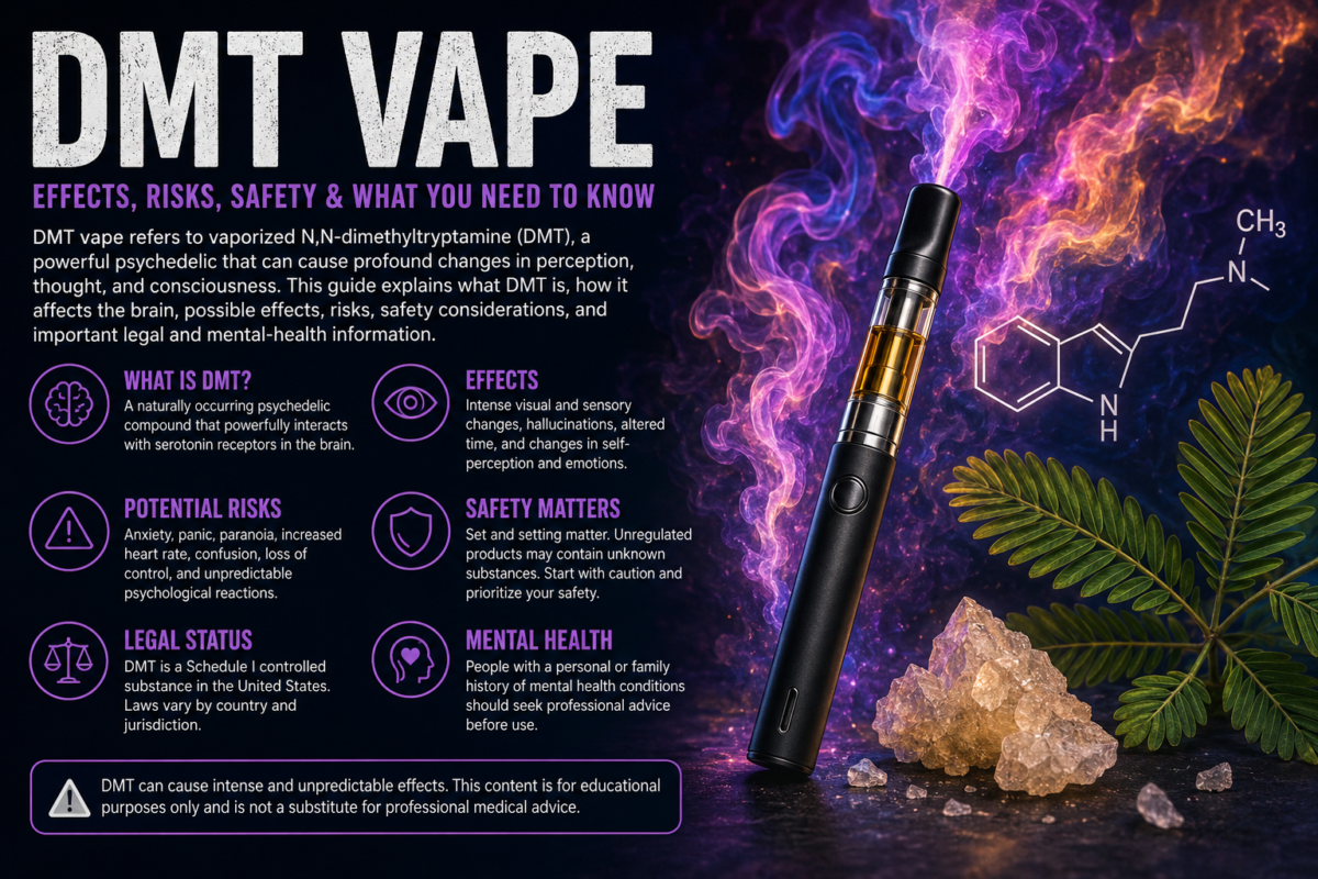 DMT Vape: Effects, Risks, Duration, Safety, and What to Know DMT Vape: 7 Essential Facts About Effects, Risks & Safety