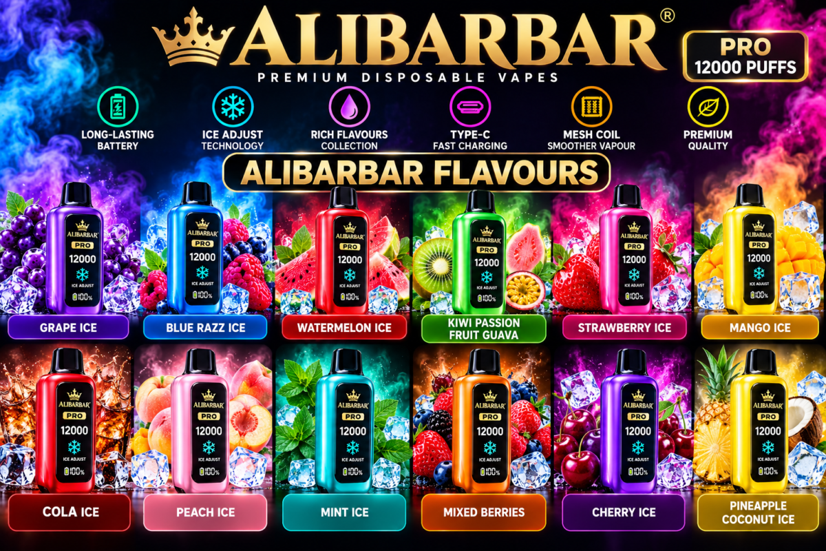 ALIBARBAR flavours collection with multiple fruit and ice flavours