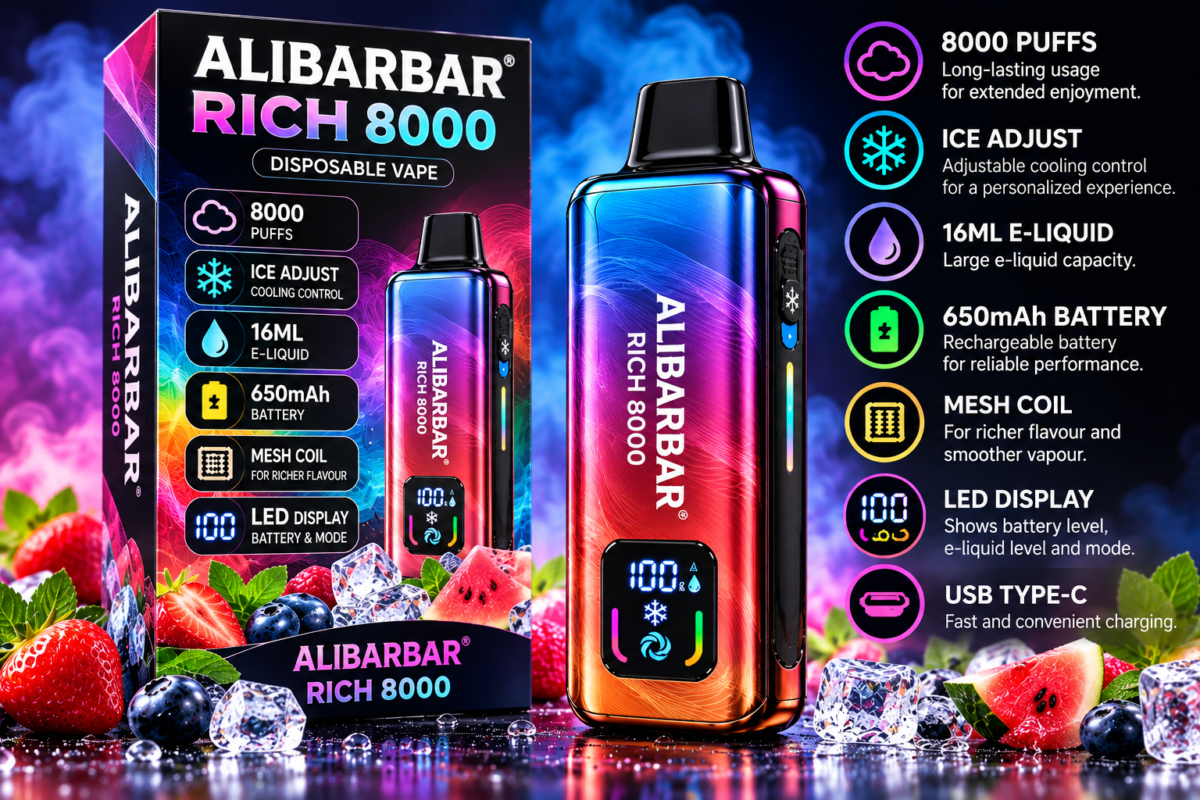 ALIBARBAR Rich 8000 device and packaging