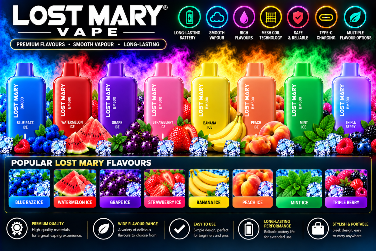 Lost Mary vape devices with multiple fruit and ice flavour options